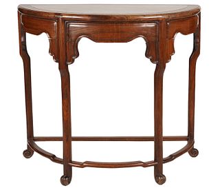 Chinese Demi-Lune Console Table