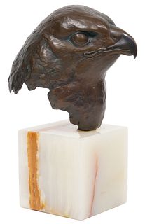 Robert Bateman 'Red Tail Hawk' Bronze Head
