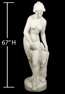 Large Carrara Marble Nude Sculpture of Woman