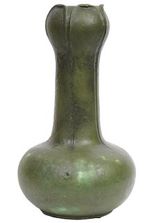 Grueby Pottery Vase c. 1902, Rare Gourd Form 16"