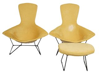 Pr. Bertoia Bird Chairs & Ottoman for Knoll