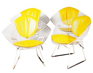 4 Knoll Bertoia Diamond Chairs w/ Cushions