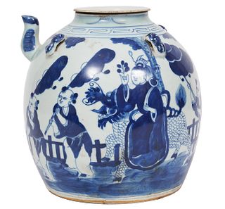 Chinese Porcelain Blue and White Large Teapot