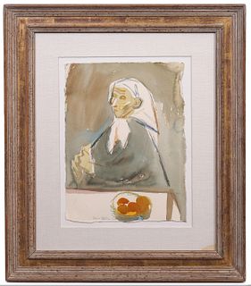 Gertrude Schweitzer 'Grandmother' Watercolor
