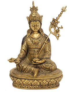 Seated Bronze Buddha Holding Vajra Weapon