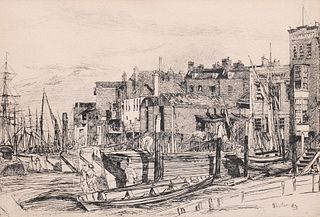 James McNeill Whistler Etching 'Thames Police'