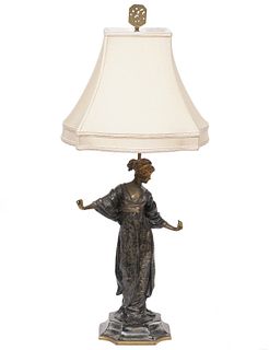 French Bronze Figural Table lamp