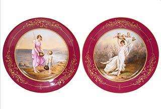 Pair of Royal Vienna Mythological Cabinet Plates