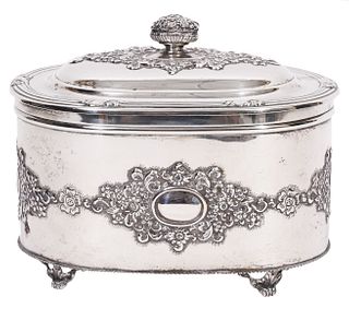 Sterling Repouse Box with Hinged Lid