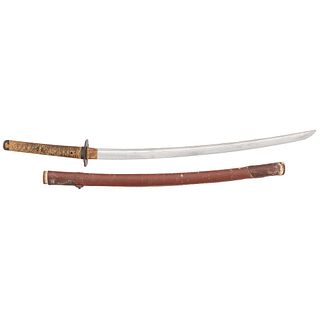 A Fine Signed and Dated Shin Shinto Japanese Samurai Sword (Katana) 