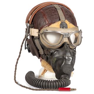 U.S. B-6 Flight Helmet with A-10 Oxygen Mask and Goggles