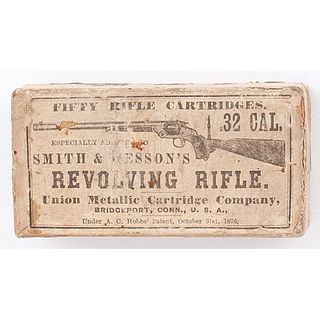 Rare Box of Cartridges for Smith & Wesson Revolving Rifle 
