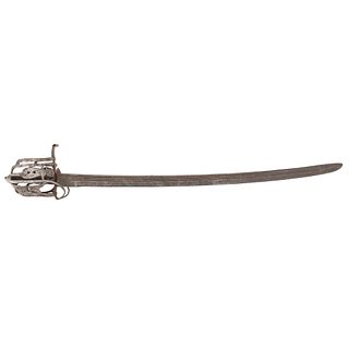 An Unusual and Desirable English Basket Hilt Horseman's Sword Ca. 1770