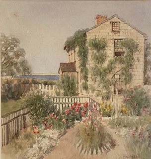 Nantucket Garden Watercolor by Jane Brewster Reid - Courtesy The Cooley Gallery, Connecticut