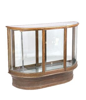 Wilmarth Curved Glass & Wood Display Case c. 1914