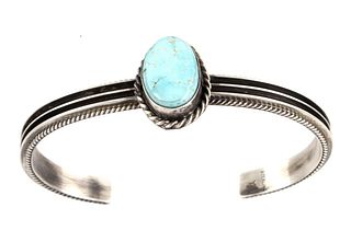 Navajo W Dawes Royston Turquoise Sterling Bracelet