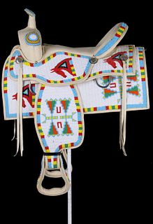 Sioux Fully Beaded Parade Saddle circa 1950-60's