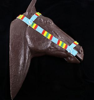 Sioux Fully Beaded Horse Headstall c. 1950-60's