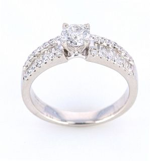 Art Deco Style 1.00 cts. Diamond 14K Gold Ring