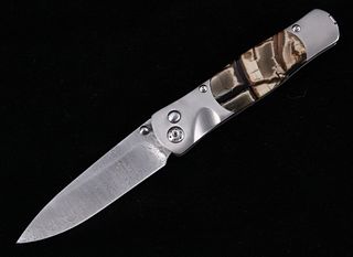 Tesoro Damascus Titanium Mammoth Tusk Knife