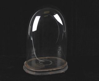 Vintage Blown Glass Display Cloche Dome w/ Base