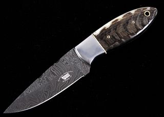 Rams Horn Damascus Knife M.T. Knives of Bozeman