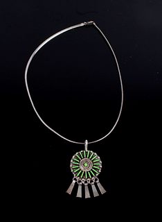 Navajo Sterling Petite Point Gaspite Necklace