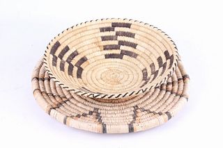 Papago Indian Hand Woven Baskets c. 1940's-50's