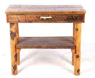 Montana Reclaimed Rough Sawn Table & Antler Pull