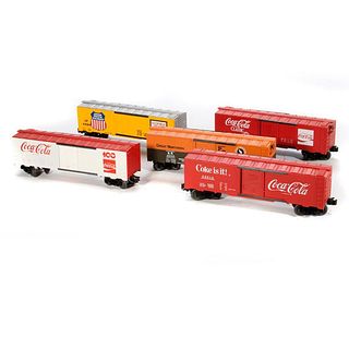 Coca-Cola, Great Northern, and Union Pacific cars