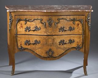 Louis XV style marble top commode.