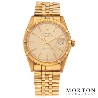 ROLEX OYSTER PERPETUAL DATE. 18K YELLOW GOLD. REF. 1501, CA. 1967 - 1972