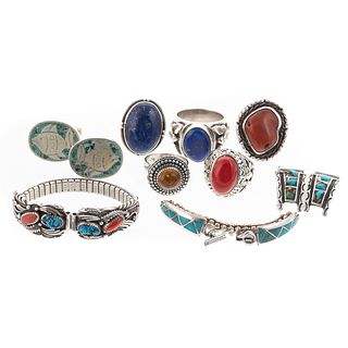 A Large Collection of Sterling Southwest Jewelry