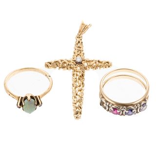 Collection of 14K Rings & Cross Pendant