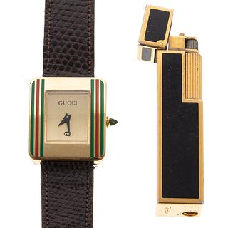 A Gucci Watch with Cartier Lighter in Box
