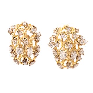 Pair of Diamond Statement Earrings in 18K & Plat.