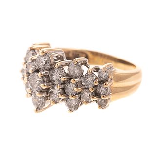 A 2.50 ctw Diamond Cluster Ring in 14K