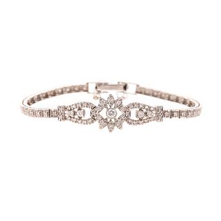 A Floral Diamond Bracelet in 14K