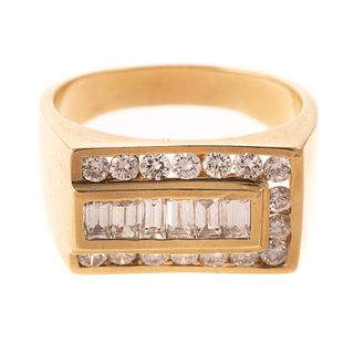 A Gent's Wide 1.50 ctw Diamond Ring in 14K