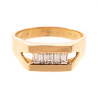 A Gent's Channel Set Diamond Ring in 14K