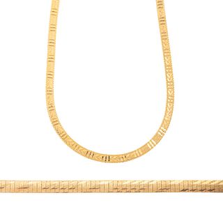 An Italian 14K Gold Necklace & Gold Bracelet