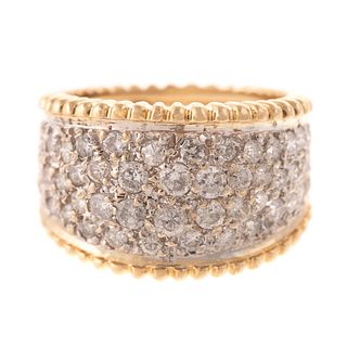 A Wide 2.00 ctw Pave Set Diamond Band in 14K