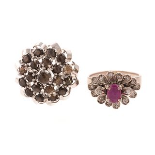 A Star Sapphire Ring & Star Ruby Ring in Gold