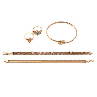 An Assortment of Bracelets & Rings in 10K