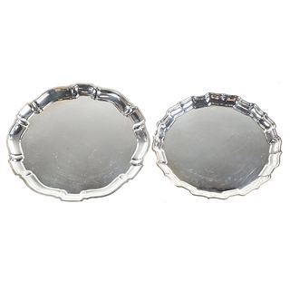 Two Chippendale-Style Sterling Platters