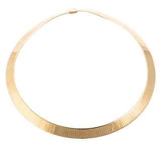 A Very Fine Wide Omega Necklace in 14K