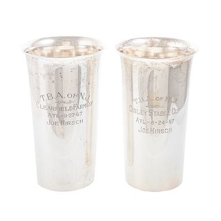 Two Sterling Equestrian Trophy Cups