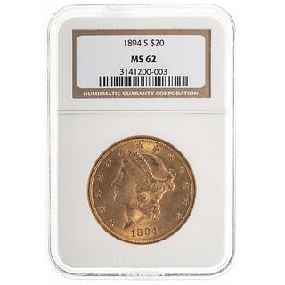 1894-S $20 Liberty Double Eagle NGC MS62
