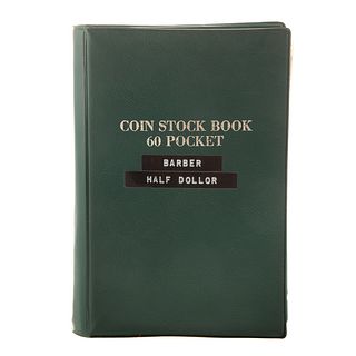 42 Barber Halves in a Dealer Stock Book