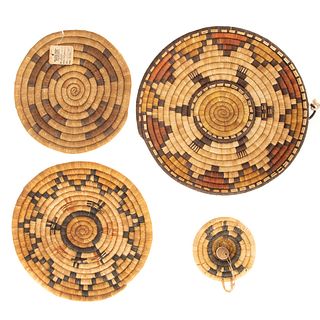 Four Hopi Coil Baskets